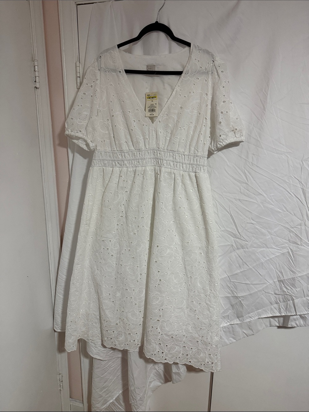a new day White Eyelet Midi Dress